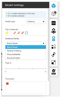 configuración de modelo anatómico